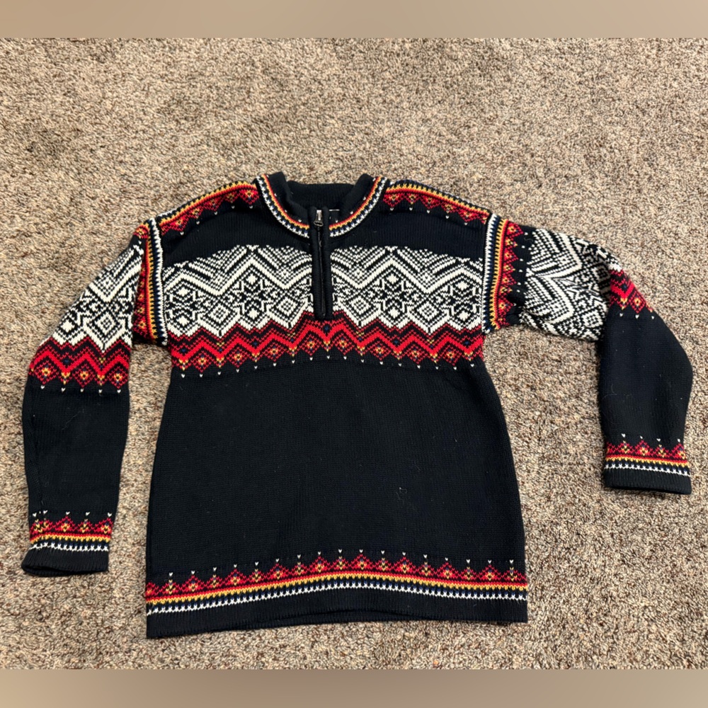 Hanna Andersson Black and Red Nordic Sweater